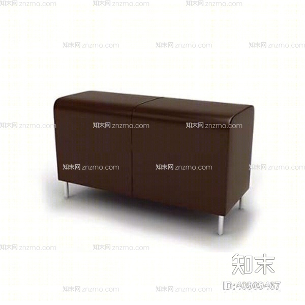 现代棕色皮质脚凳3D模型下载【ID:40909467】
