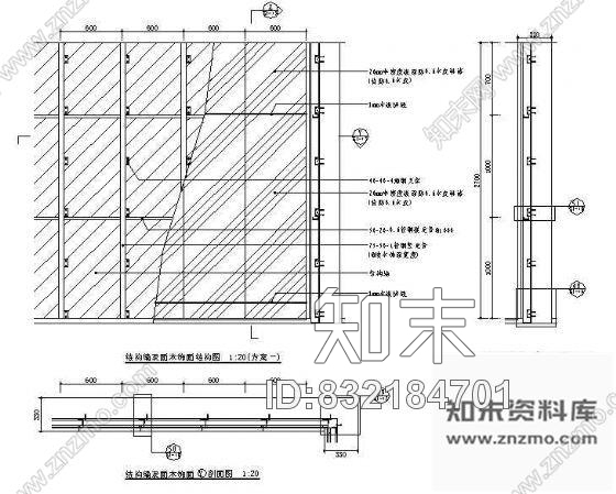 图块/节点结构墙表面木饰面结构图cad施工图下载【ID:832184701】