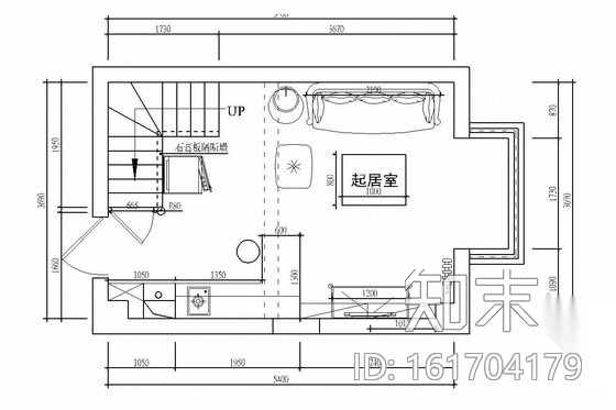 [北京]温馨欧式风格两层复式一居室装修图（含效果图）施工图下载【ID:161704179】