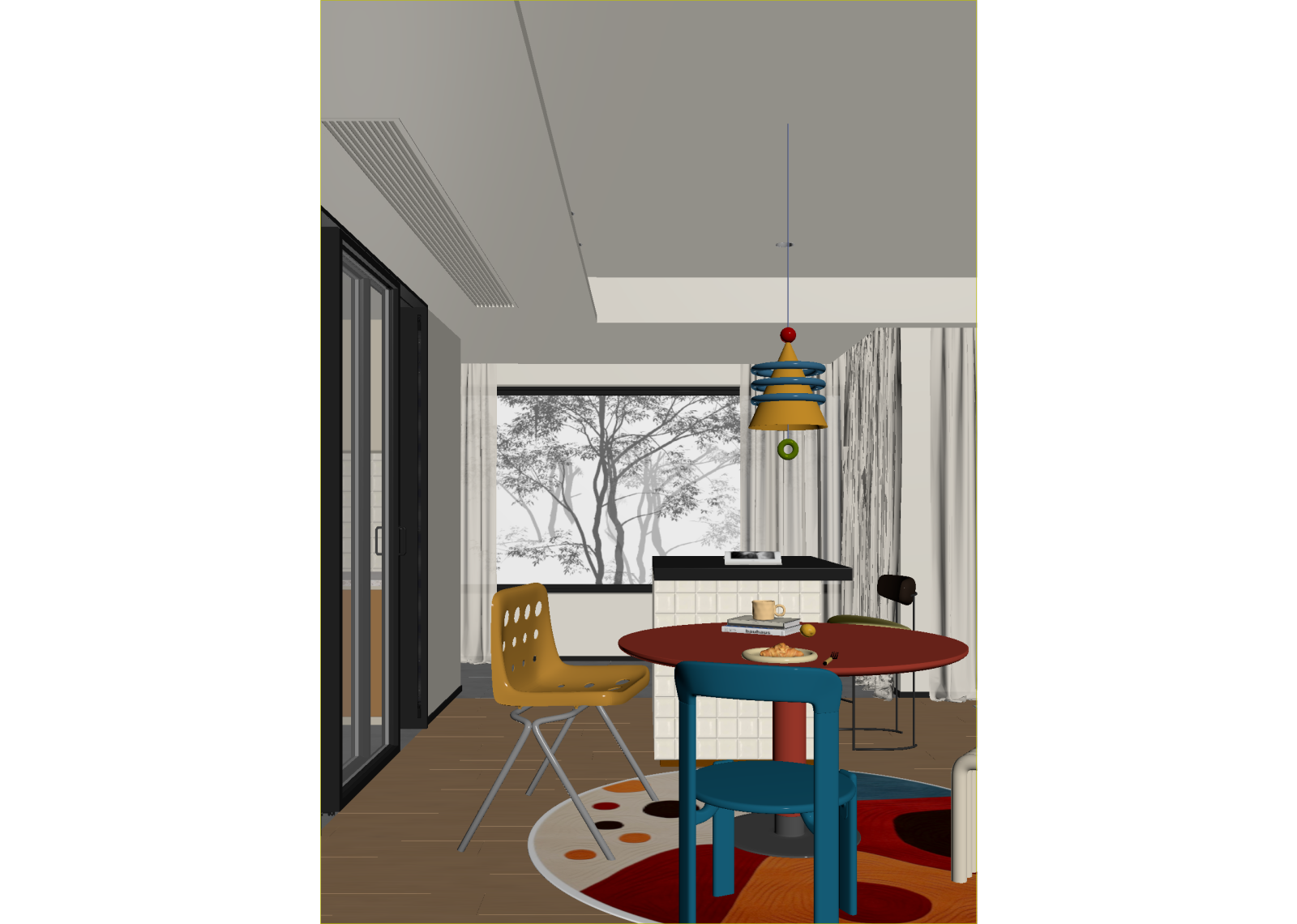 现代家居餐厅3D模型下载【ID:1214985290】