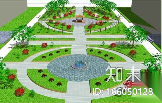 某校园中心绿地设计方案及说明cad施工图下载【ID:166050128】