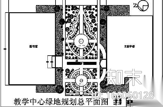 某校园中心绿地设计方案及说明cad施工图下载【ID:166050128】