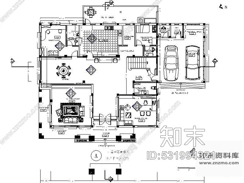施工图490㎡泰式风格二层别墅装修图施工图下载【ID:531994321】