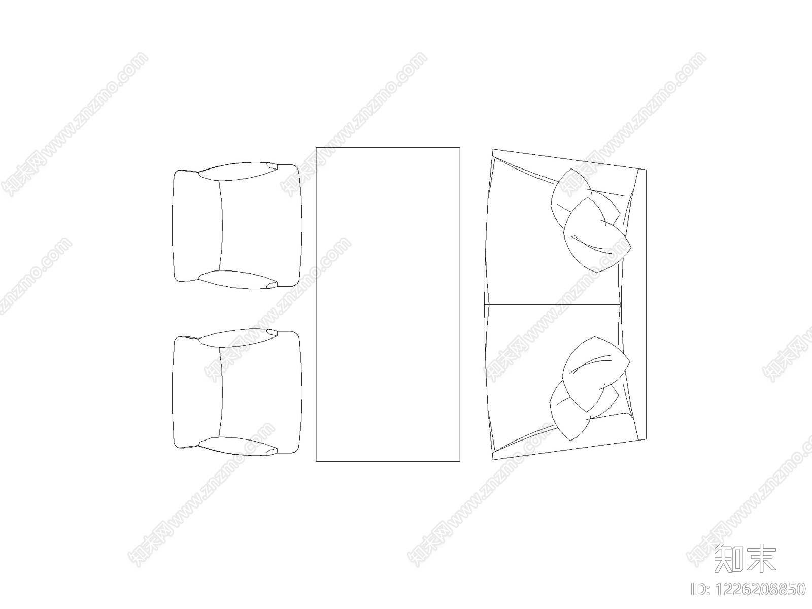沙发cad施工图下载【ID:1226208850】