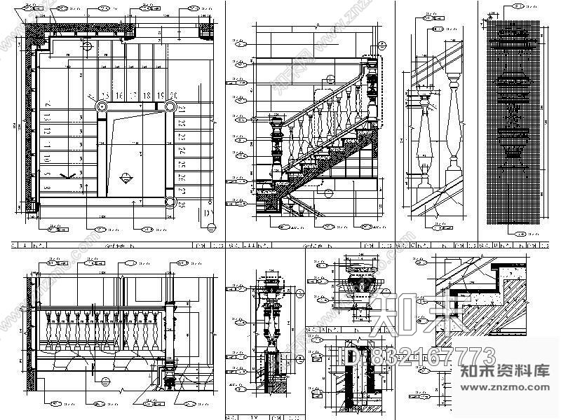 图块/节点欧式会所楼梯详图cad施工图下载【ID:832167773】