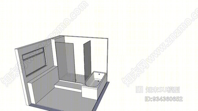淋浴盘和屏风SU模型下载【ID:934360652】