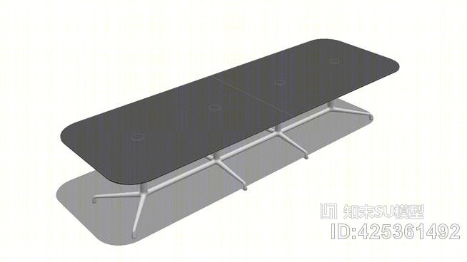 CousESESW1会议桌，矩形，2件，实心48×144×22.5SU模型下载【ID:425361492】