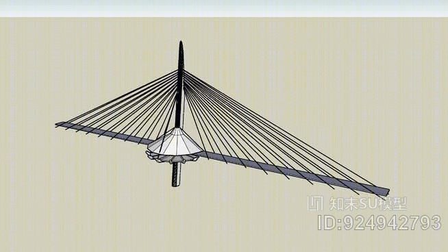 滨海大桥行人天桥SU模型下载【ID:924942793】