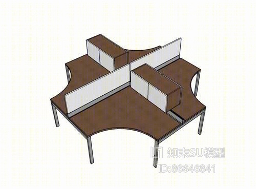 办公桌SU模型下载【ID:86646841】