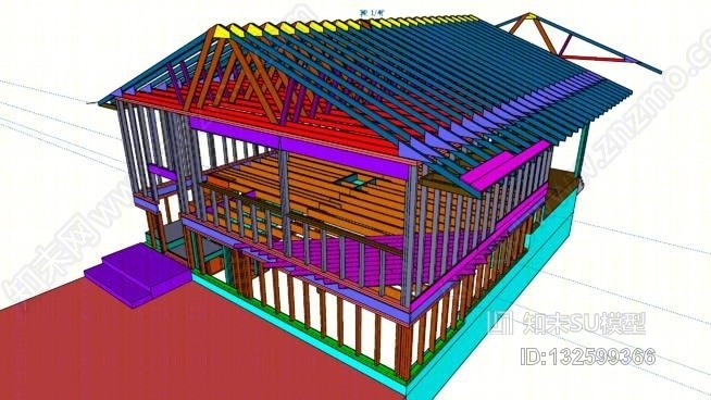 现代小公建SU模型草图