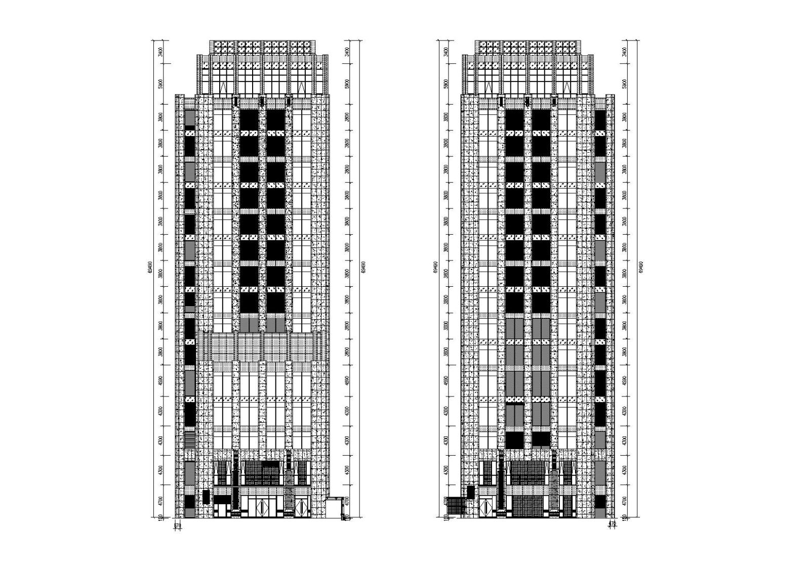 [浙江]杭州九茂大厦高层老年公寓改造建筑施工图（CAD）cad施工图下载【ID:151581196】