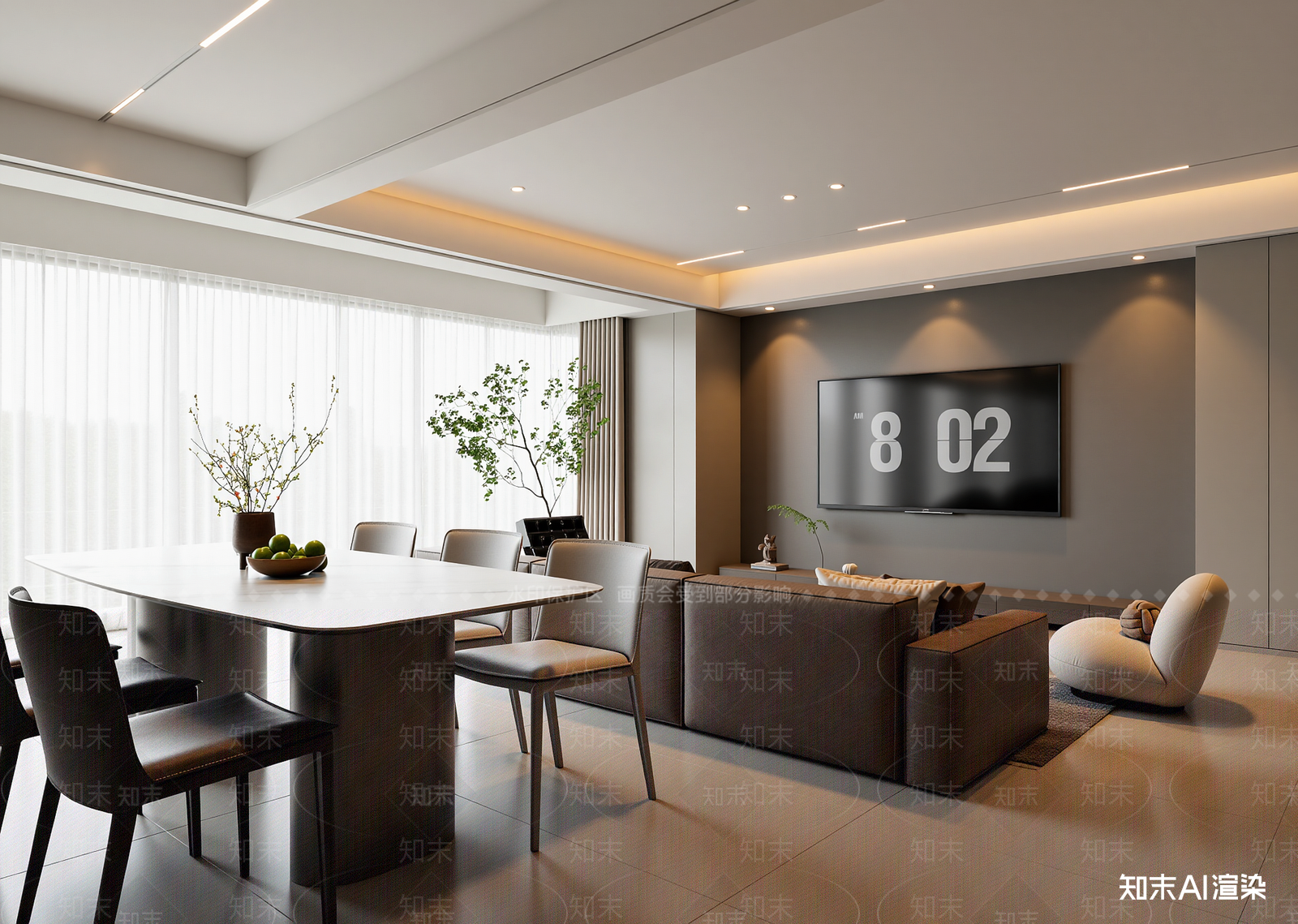 现代客餐厅3D模型下载【ID:1221524705】