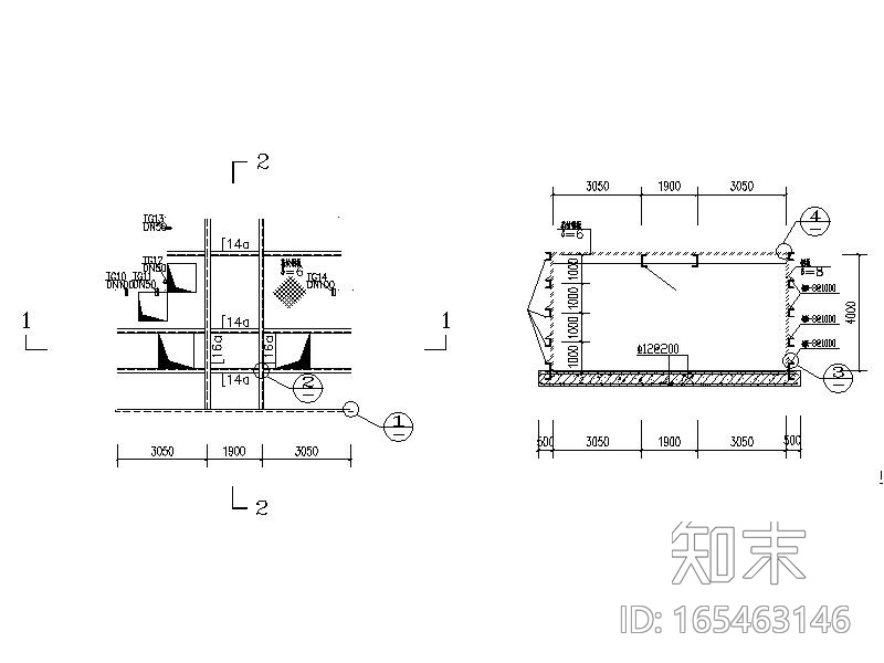 某市人民医院污水处理工程施工图（CAD,14张）施工图下载【ID:165463146】