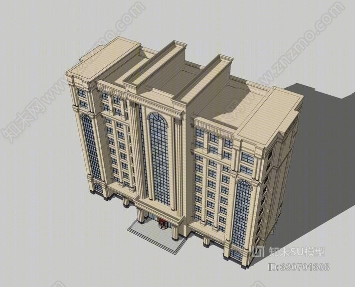 新古典办公楼SU模型下载【ID:330701308】