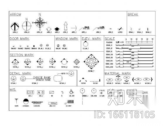 CAD标示图块cad施工图下载【ID:166118105】