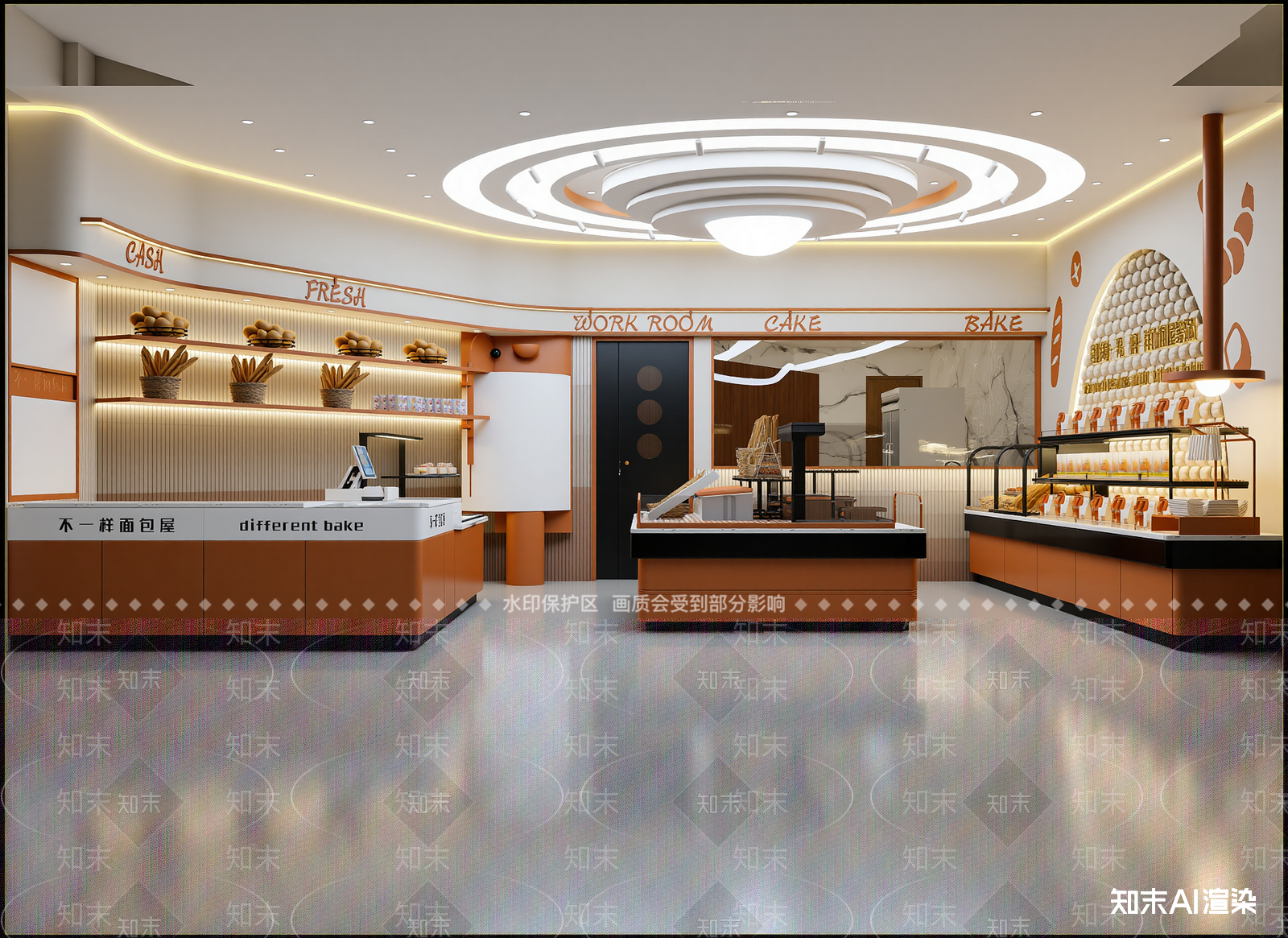 现代面包店3D模型下载【ID:1215025966】