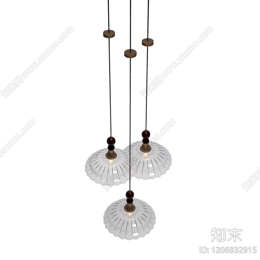 三头吊灯组合3D模型下载【ID:1206932915】