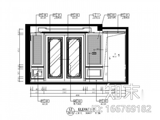 [上海]清新脱俗新中式别墅室内施工图（含效果图）施工图下载【ID:166769182】