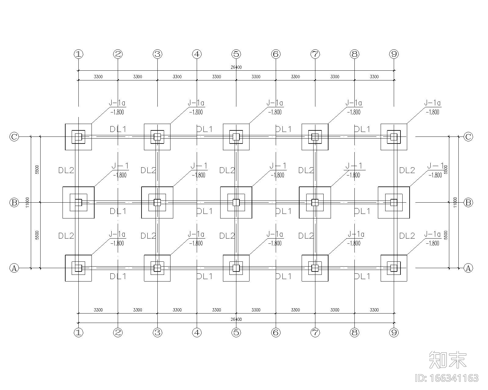 某2层钢结构商业结构施工图（CAD含建筑图）施工图下载【ID:166341163】