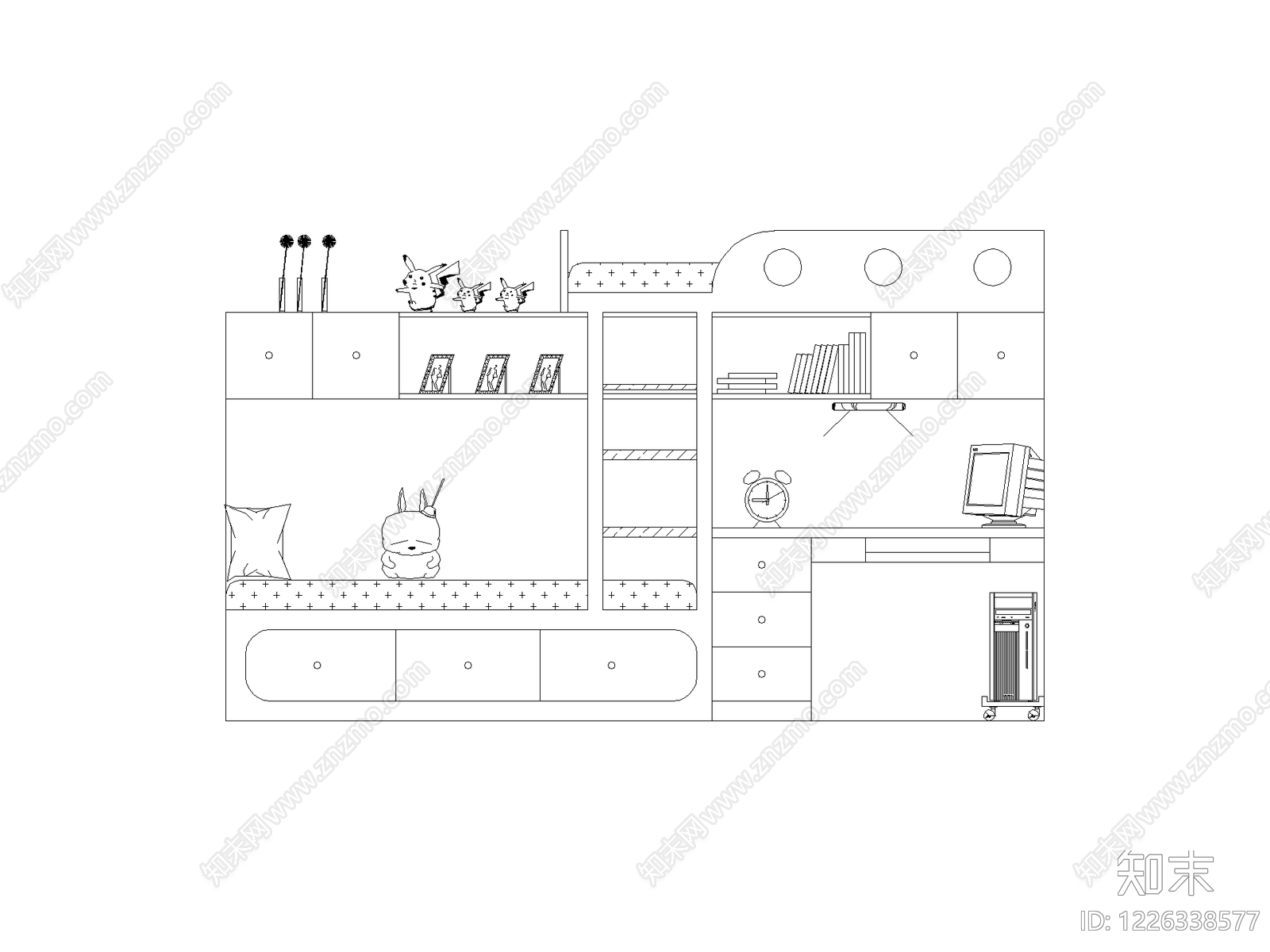现代榻榻米CAD图纸