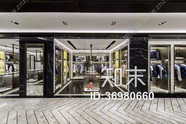 法国奢侈品牌Moncler上海恒隆广场店施工图+官方摄影cad施工图下载【ID:36980660】