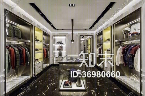 法国奢侈品牌Moncler上海恒隆广场店施工图+官方摄影cad施工图下载【ID:36980660】