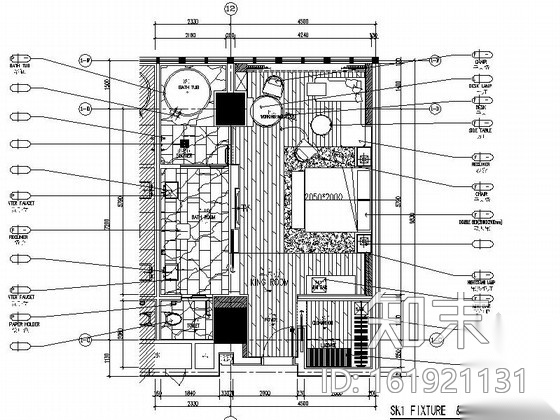 [湖南]国际化五星级酒店样板房装修设计施工图（含效果）cad施工图下载【ID:161921131】