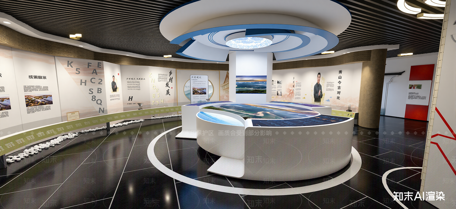 现代乡村振兴展厅SU模型下载【ID:1222162301】