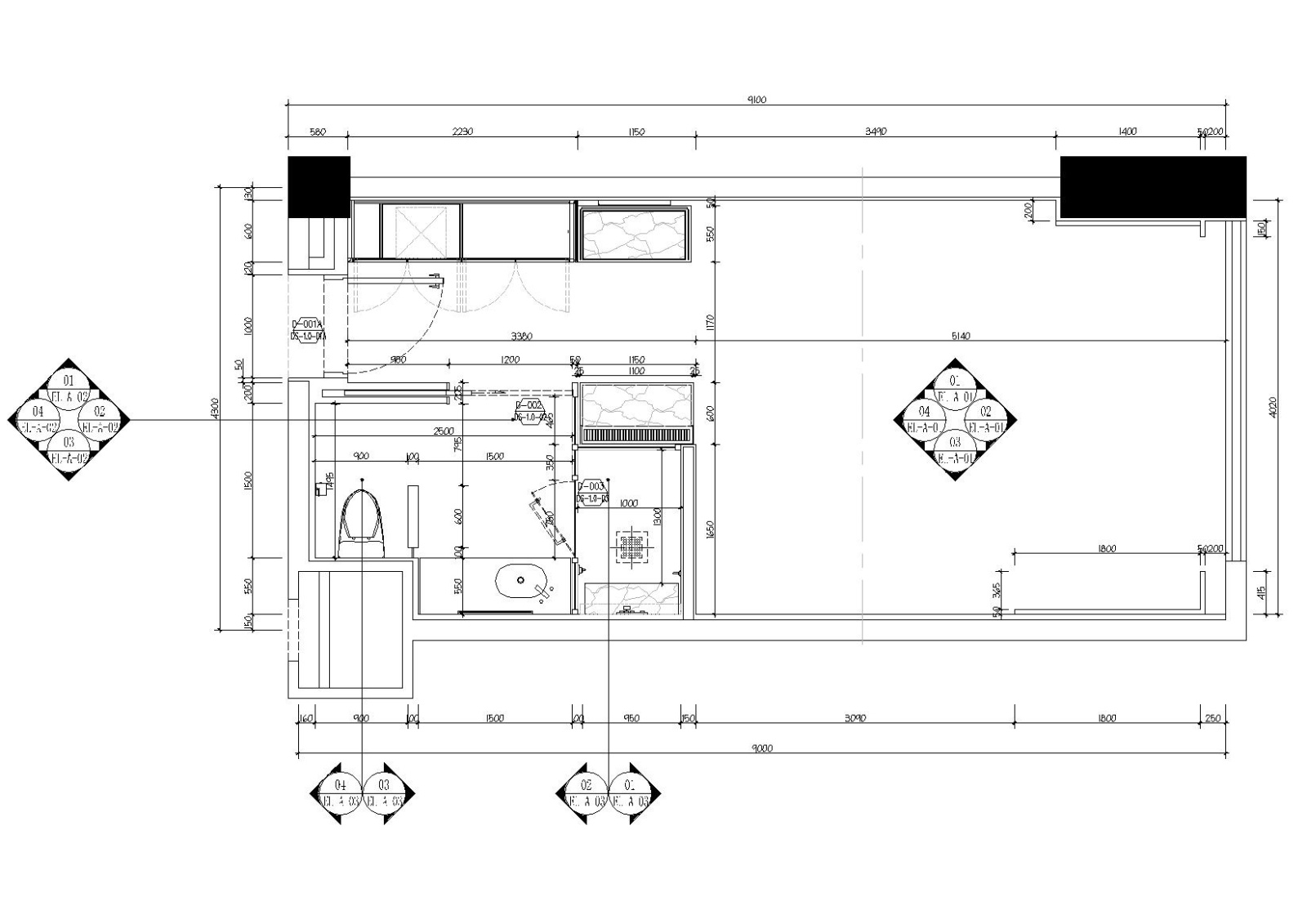 喜来登酒店2019客房样板间设计标准施工图施工图下载【ID:160712147】