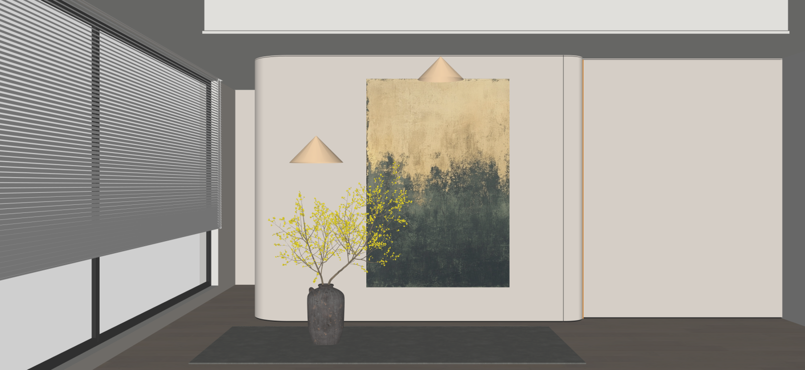侘寂玄关SU模型下载【ID:1222223420】