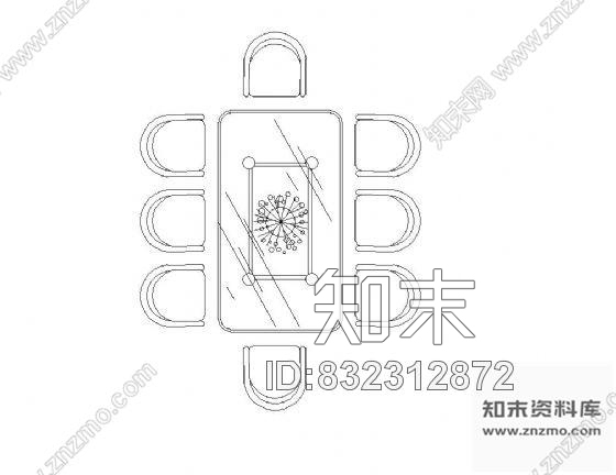 图块/节点餐桌平面图块集施工图下载【ID:832312872】