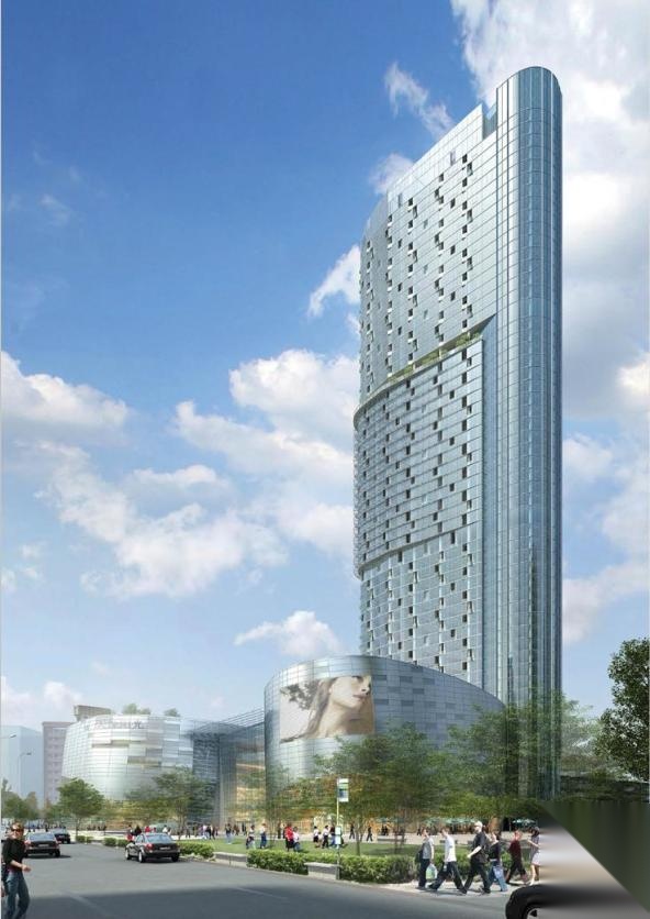 [天津]现代风格弯曲金属表皮立面商业综合体建筑设计方案...cad施工图下载【ID:168303120】