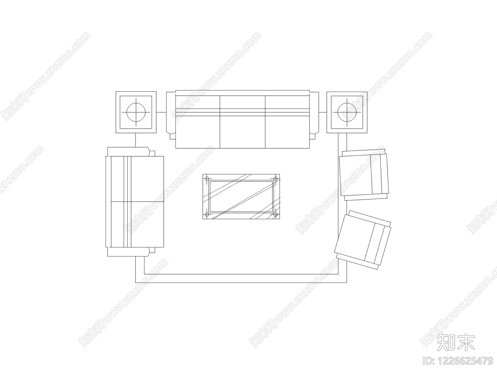 现代,意式沙发CAD图纸