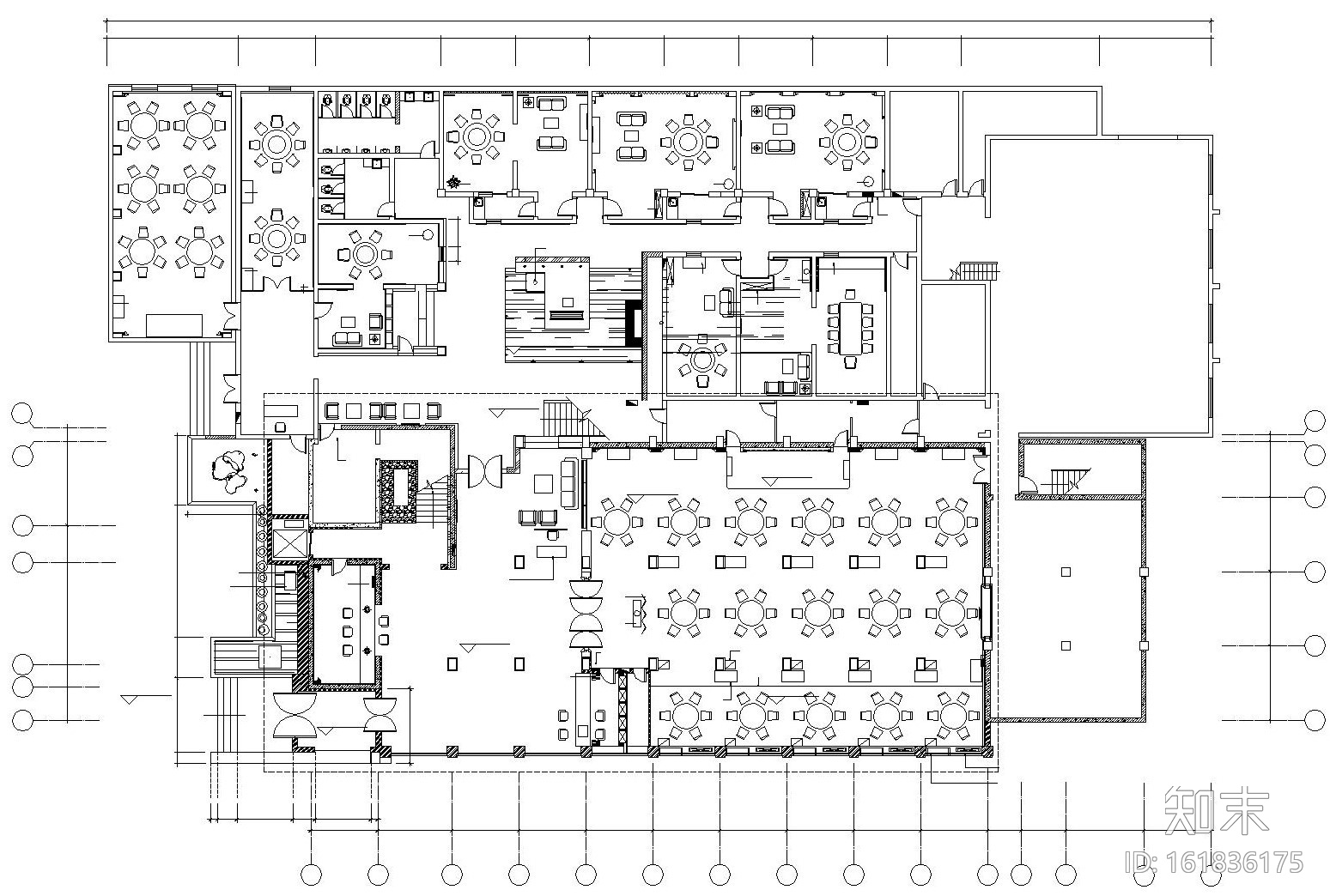 [三门峡]某中式风格大型酒楼内部装饰施工图及效果图cad施工图下载【ID:161836175】