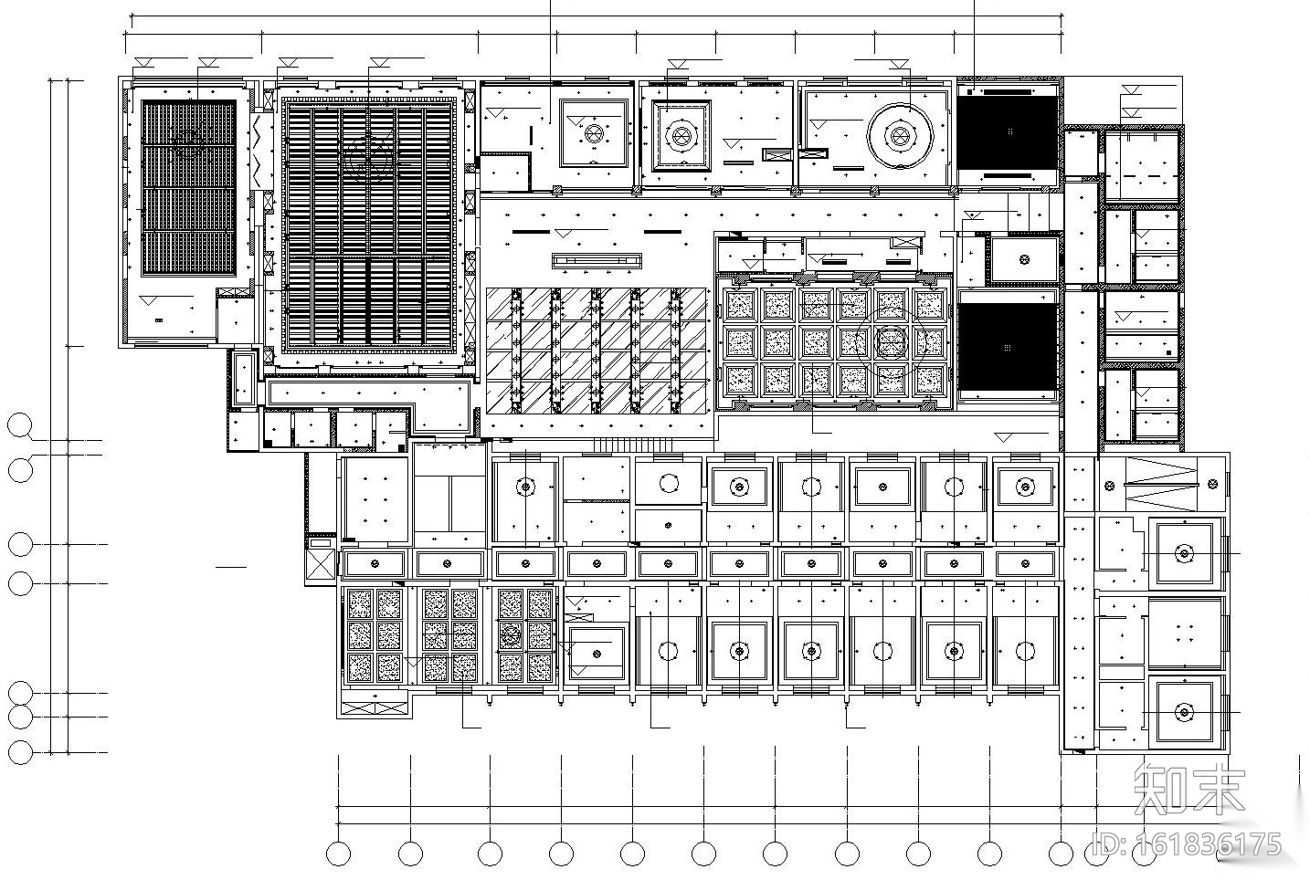 [三门峡]某中式风格大型酒楼内部装饰施工图及效果图cad施工图下载【ID:161836175】