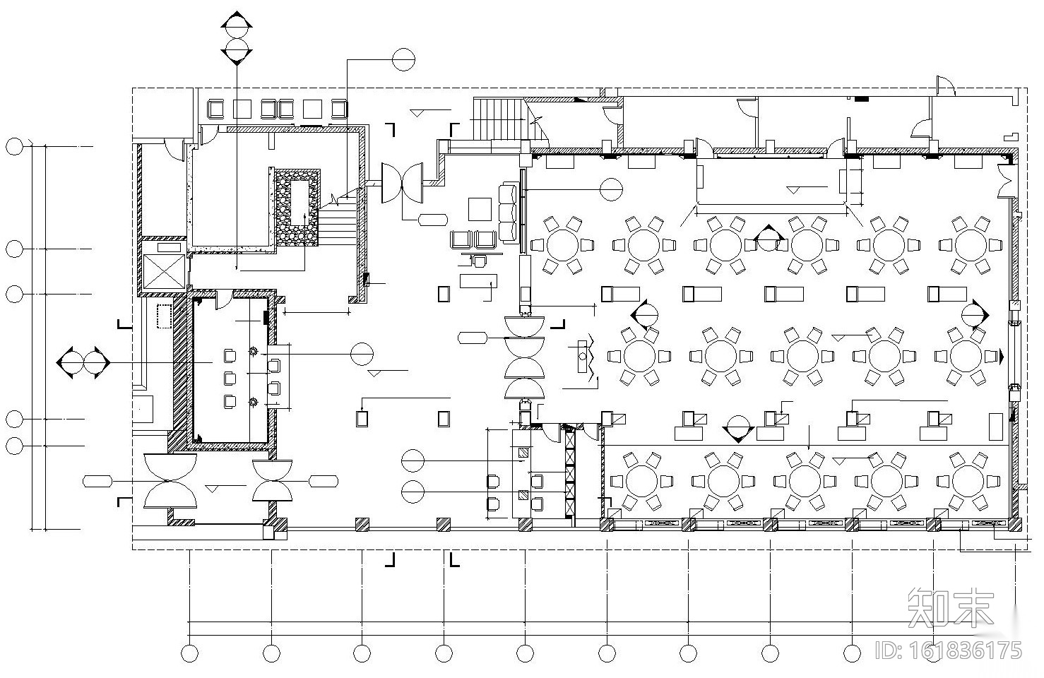 [三门峡]某中式风格大型酒楼内部装饰施工图及效果图cad施工图下载【ID:161836175】