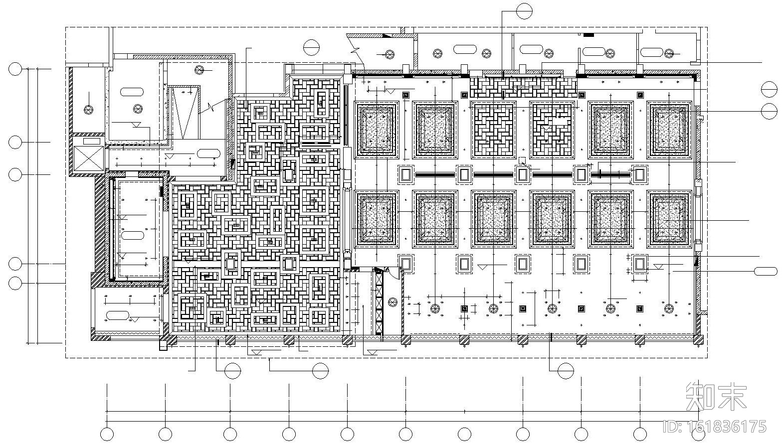 [三门峡]某中式风格大型酒楼内部装饰施工图及效果图cad施工图下载【ID:161836175】