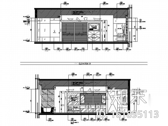 [上海]高级五星级豪华酒店客房室内装修施工图（含效果）cad施工图下载【ID:161895113】