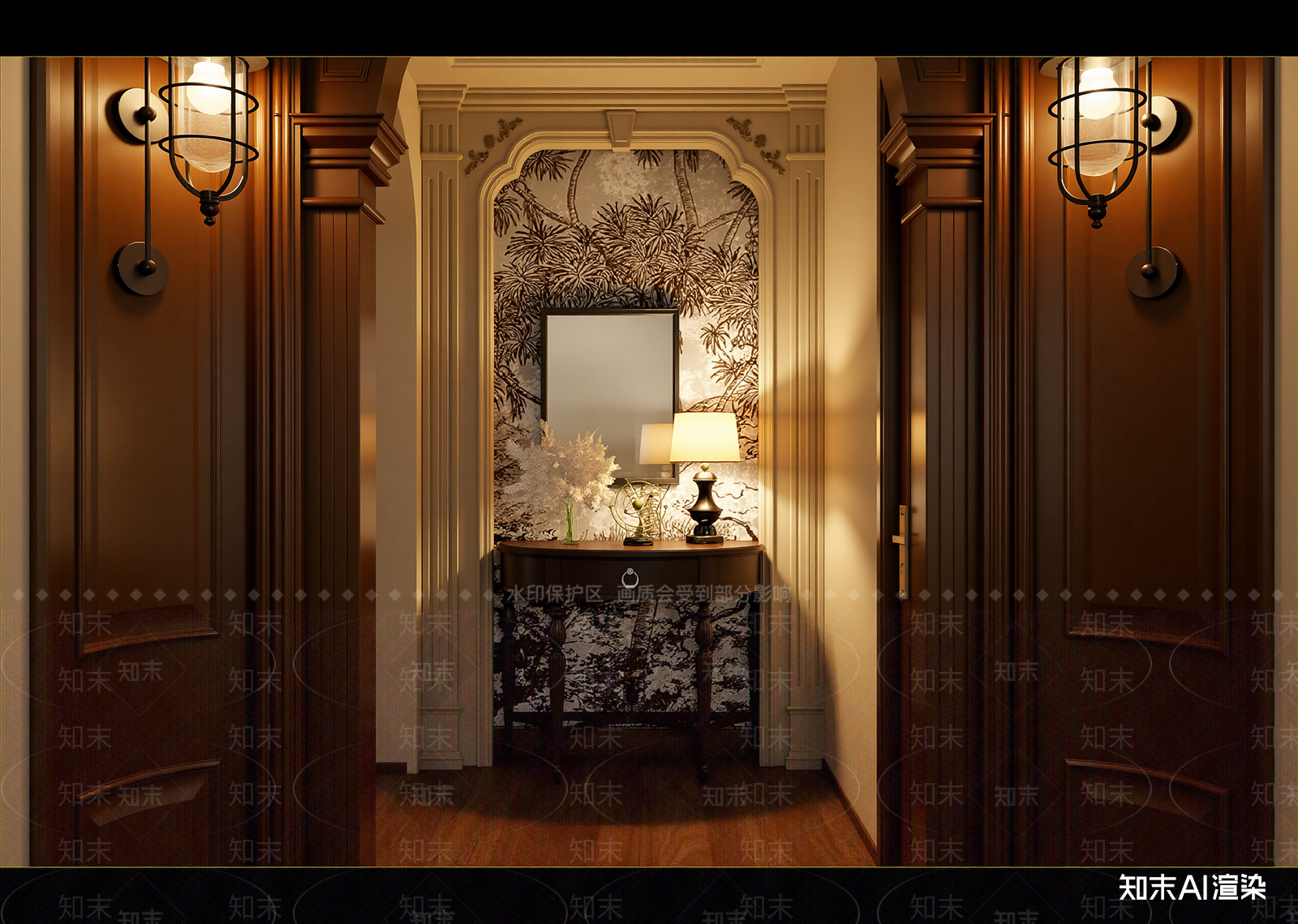 美式玄关3D模型下载【ID:1215011925】