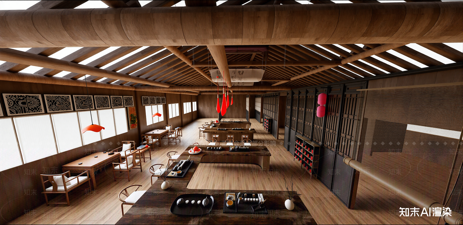 新中式中餐厅SU模型下载【ID:1216026003】