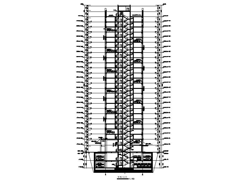 [宁夏]高层剪力墙结构综合写字楼建筑施工图（含水暖电...施工图下载【ID:166721163】