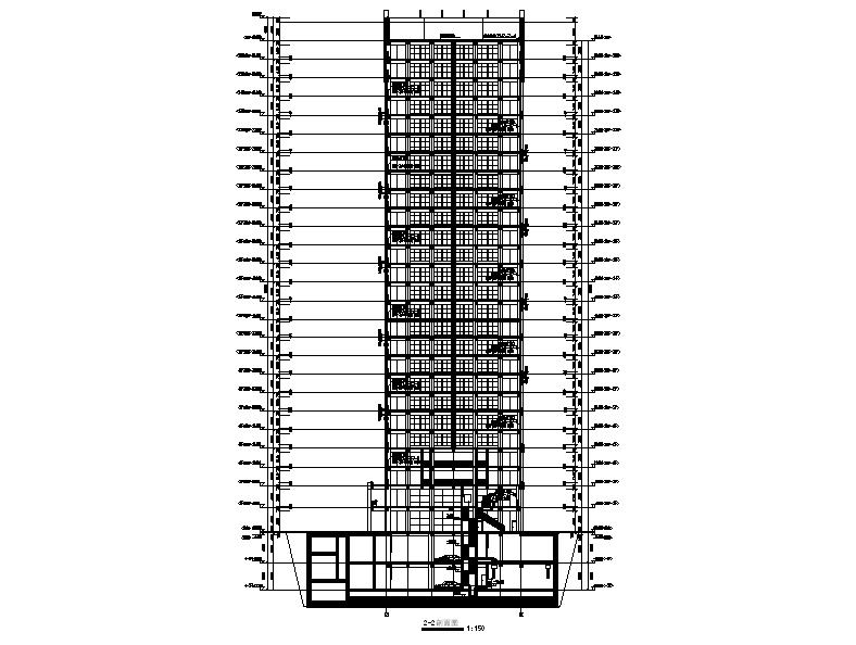 [宁夏]高层剪力墙结构综合写字楼建筑施工图（含水暖电...施工图下载【ID:166721163】