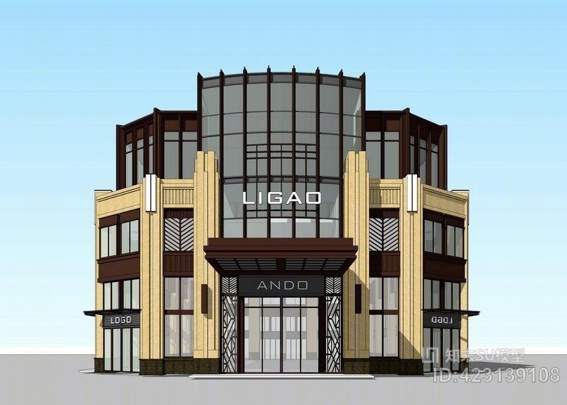 新古典转角商业SU模型下载【ID:423139108】