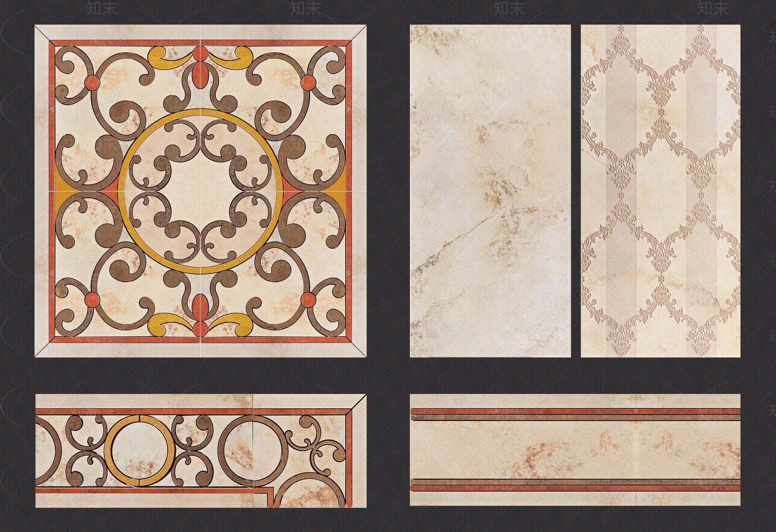 瓷砖拼花边线组合贴图下载【ID:333866518】