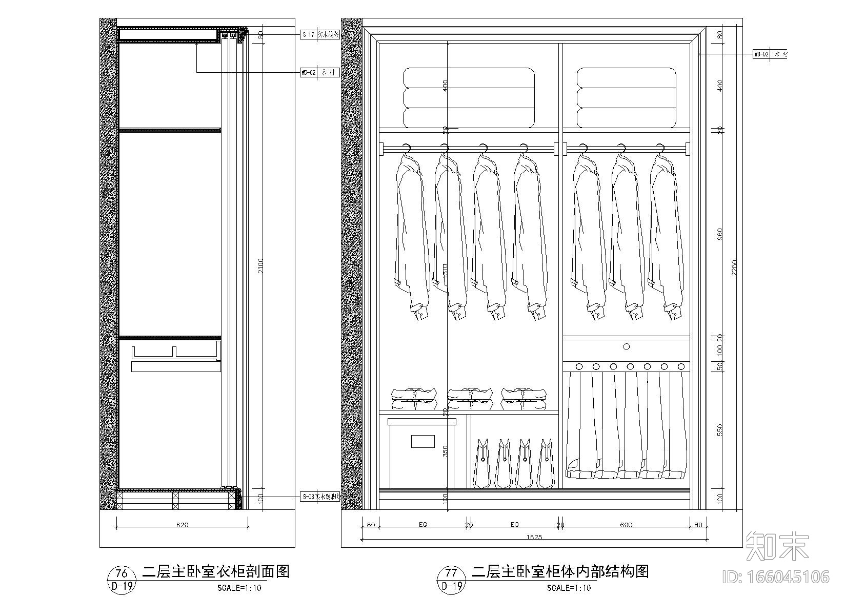 室内空间各种柜子柜台节点详图施工图下载【ID:166045106】