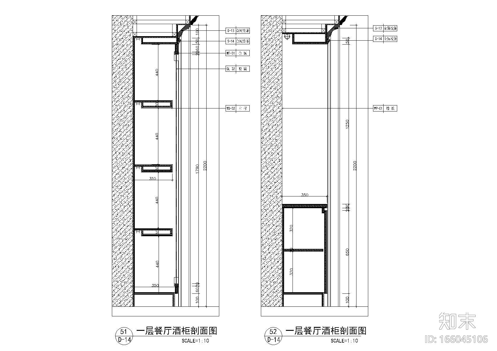 室内空间各种柜子柜台节点详图施工图下载【ID:166045106】