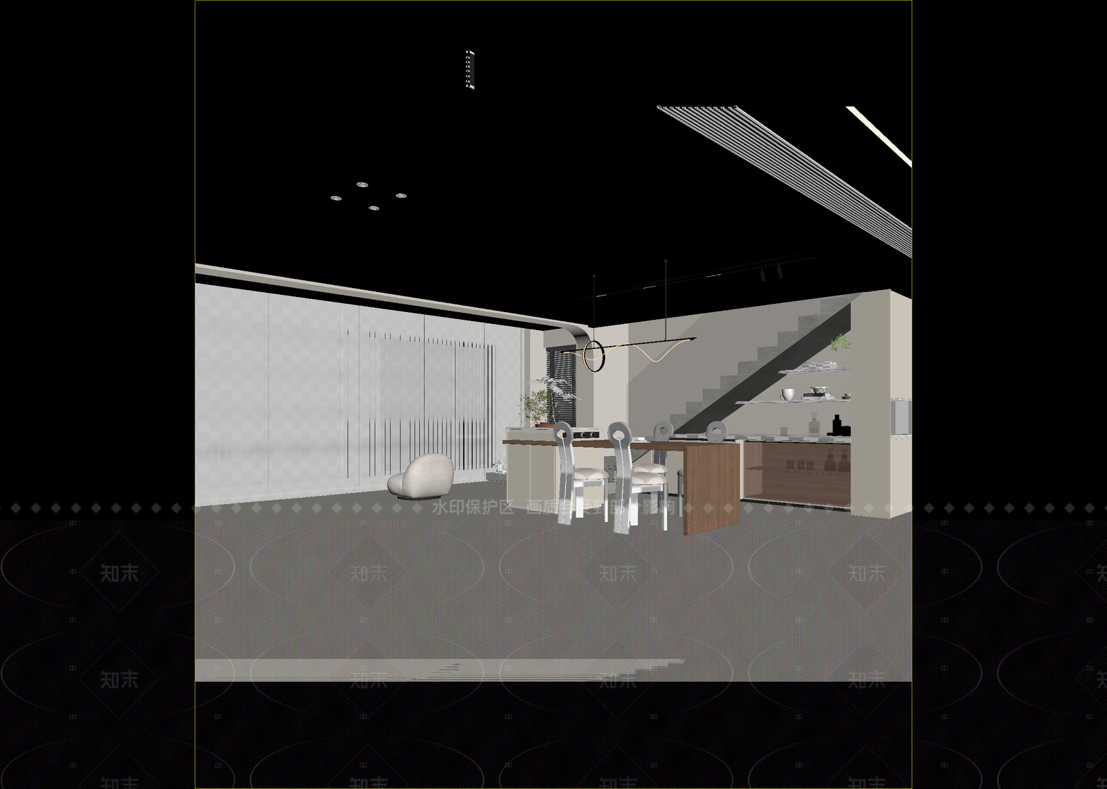 奶油客餐厅3D模型下载【ID:1214924502】