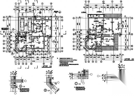 某北方二层别墅建筑施工图cad施工图下载【ID:149920153】