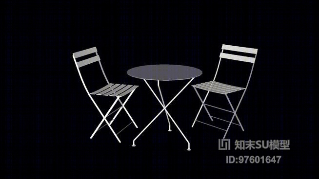 休闲桌椅组合SU模型下载【ID:719309989】