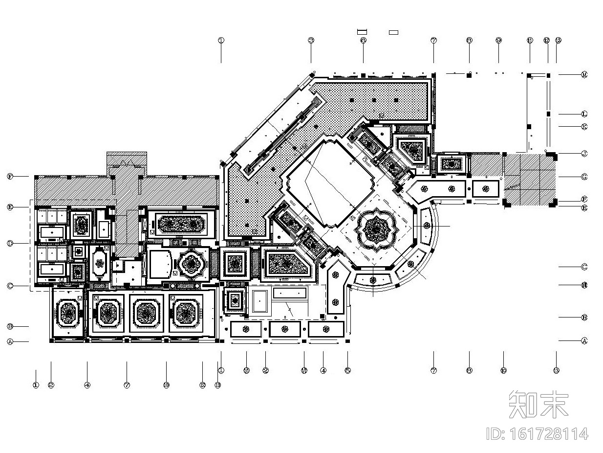 欧式风格大型房地产营销中心室内装修施工图（附效果图）cad施工图下载【ID:161728114】